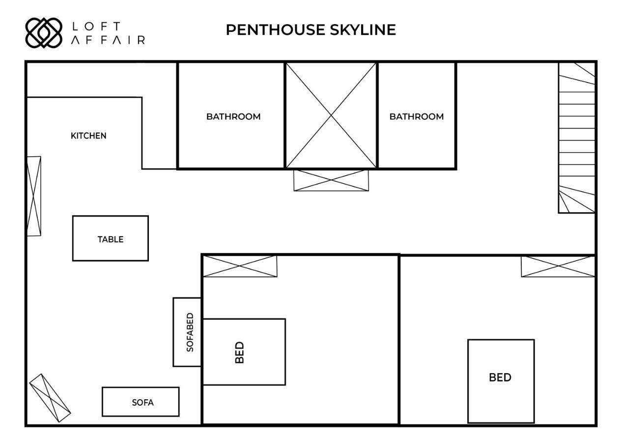Penthouse Skyline - Loftaffair Lägenhet Kraków Exteriör bild
